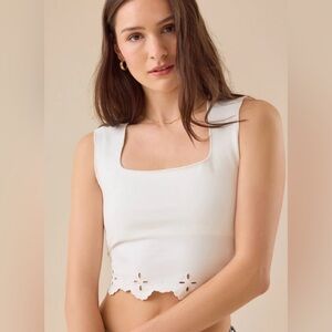 Altar'd State Callan Floral Cami White Sleeveless Crop Top
